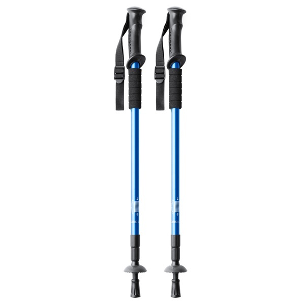 Foldable trekking pole set in aluminium with shock absorption