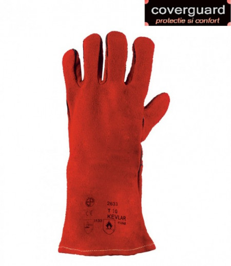 Manusi protectie sudor, din piele spalt bovina, Kevlar