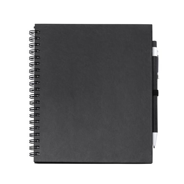 Notebook cu inel spiralat cu foi goale și suport pentru stilou