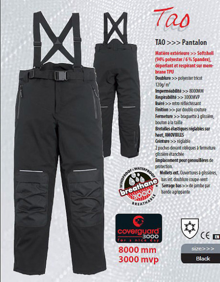 Pantaloni outdoor TAO softshell negru