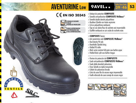 Pantofi cu protectie din piele fina Aventurine S3