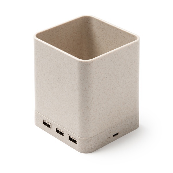 Suport multifuncțional cu încărcător wireless 5 W și trei porturi USB