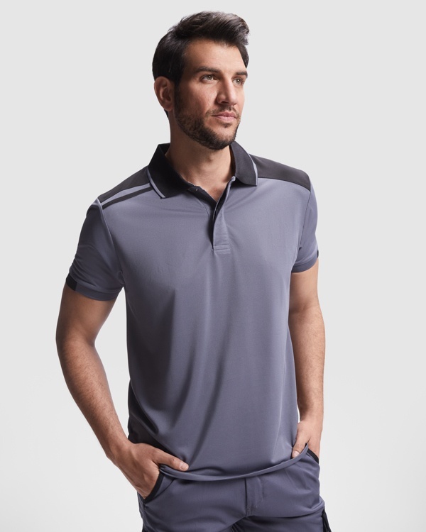 Tricou polo cu mânecă scurtă în combinație de culori