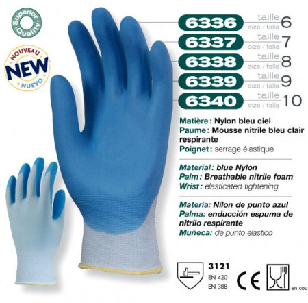 Manusi protectie nitril 6340 albastru