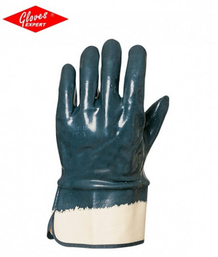 Manusi de protectie bumbac integral,imersat in nitril albastru