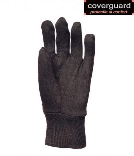 Manusi protectie din tricot bumbac, maro inchis