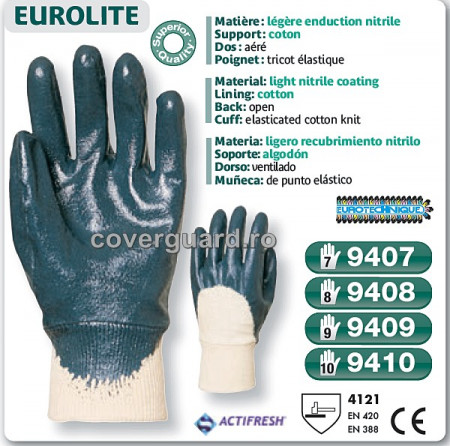 Manusi rezistente nitril Actifresh - bumbac imersat 9407-9408-9409-9410 Pret redus