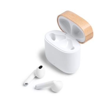 Căști wireless prezentate într-o carcasă reciclată din ABS și bambus - Img 2