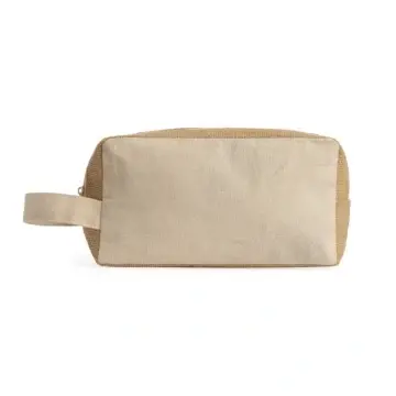 Geantă de toaletă din bumbac și iută laminată