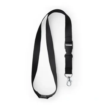 Lanyard din poliester cu carabină, cataramă și închidere de siguranță