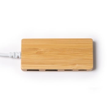 Port hub USB din bambus - Img 1