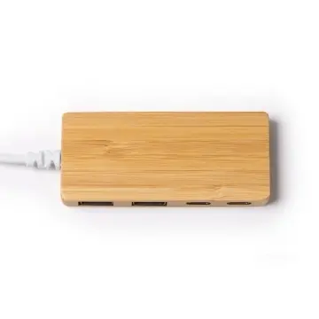 Port hub USB din bambus