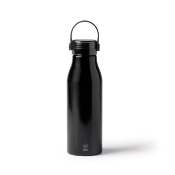 Sticlă din aluminiu reciclat cu capac transparent și mâner din silicon asortat - Img 1