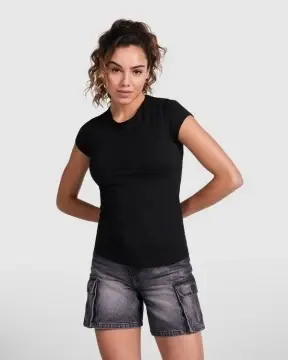 Tricou cu mânecă scurtă cu guler fin cu garnitură