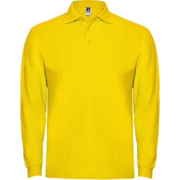 Tricou polo cu mânecă lungă, guler și manșete în canalé 1x1 cu elastan și fantă cu 3 nasturi - Img 4
