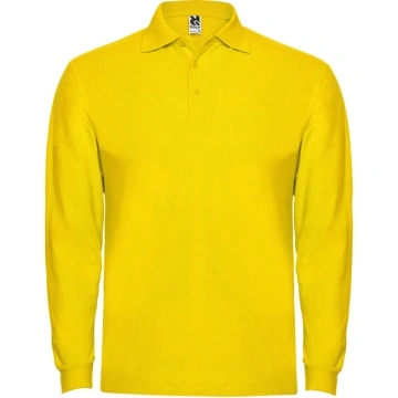 Tricou polo cu mânecă lungă, guler și manșete în canalé 1x1 cu elastan și fantă cu 3 nasturi - Img 4