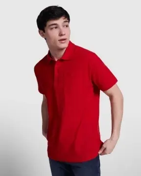 Tricou polo cu mânecă scurtă și buzunar stânga la piept