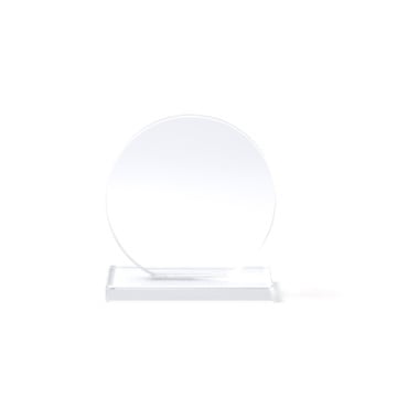 Trofeu din sticlă cu design circular și bază dreptunghiulară - Img 1