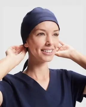 Bandană sanitară unisex cu benzi ce se ajustează la spate