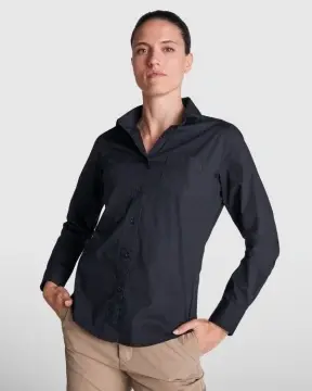 Cămașă cu mânecă lungă din material elastic pentru femei
