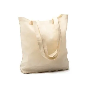 Geantă pliabilă din bumbac 100% (110 g/mp) cu partea de jos din iută - Img 2