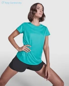 Tricou tehnic cambrat de damă cu mânecă scurtă