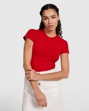 Tricou tubular cambrat cu mânecă scurtă din bumbac organic