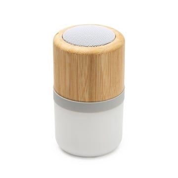 Boxa wireless din bambus și lumină LED multicoloră - Img 2