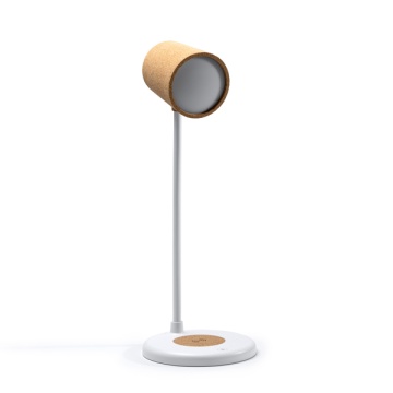 Lampă de birou cu detalii din plută, cu încărcător wireless de 10 W - Img 1