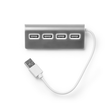 Port USB cu corp din aluminiu, finisaj în două tonuri și cablu alb - Img 2
