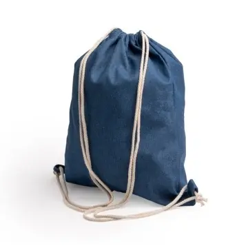 Rucsac cu șnur din denim reciclat cu șnururi din bumbac de 8 mm - Img 2