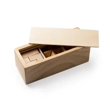 Set de 3 jocuri de îndemânare din lemn natural