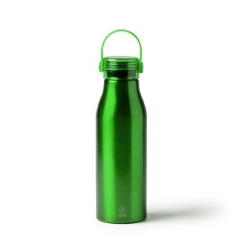 Sticlă din aluminiu reciclat cu capac transparent și mâner din silicon asortat - Img 3