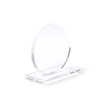 Trofeu din sticlă cu design circular și bază dreptunghiulară - Img 2