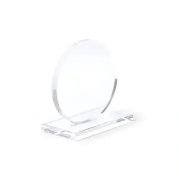 Trofeu din sticlă cu design circular și bază dreptunghiulară - Img 2