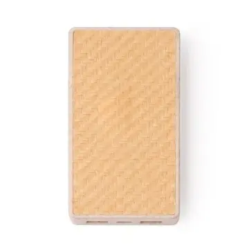 Baterie externă realizată din corp din fibră de grâu și bază din fibră naturală