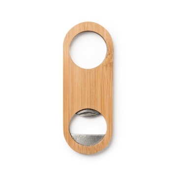 Deschizător compact din bambus natural cu interior din oțel inoxidabil - Img 1