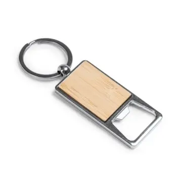 Desfăcător tip breloc din bambus și metal placat cu crom - Img 2