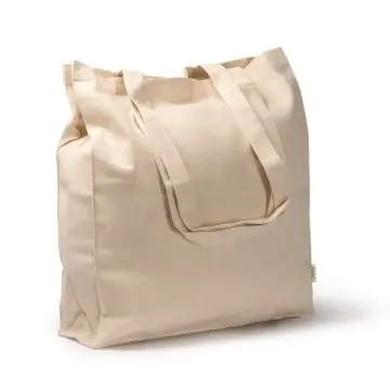 Geantă din bumbac organic 100% de 220 g/m² cu îmbinare la bază și pe lateral, cu finisaj natural - Img 2
