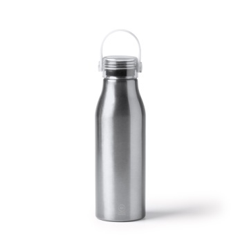 Sticlă din aluminiu reciclat cu capac transparent și mâner din silicon asortat - Img 4
