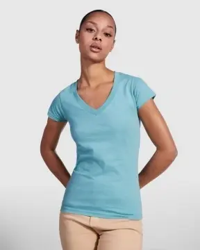 Tricou cu mânecă scurtă damă cu anchior și finisaj cu garnitură canelată