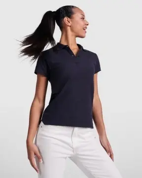 Tricou polo pentru femei cu mânecă scurtă, cu mânecă scurtă, din bumbac organic certificat OCS