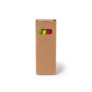 Un set de 4 creioane colorate fluorescente din lemn negru - Img 1