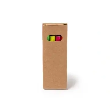 Un set de 4 creioane colorate fluorescente din lemn negru