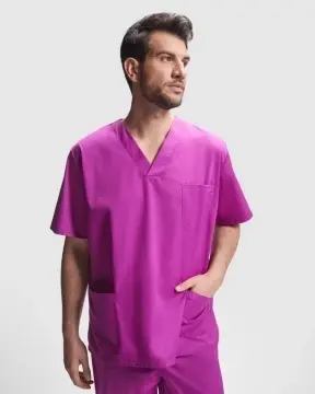Bluză medicală unisex cu mânecă scurtă