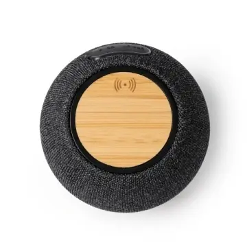 Difuzor wireless cu o formă rotundă realizat din corp de bambus și poliester RPET reciclat, care oferă o putere de 5W - Img 2
