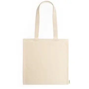 Geantă din bumbac organic 100% de 300 g/m² cu mânere lungi de 70 cm