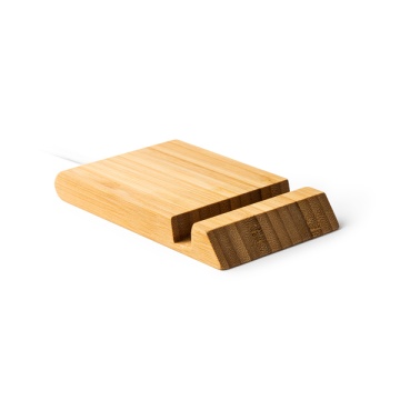 Încărcător wireless bambus natural cu suport pentru telefoane mobile și tablete - Img 2