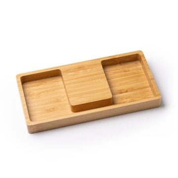 Încărcător wireless din bambus integrat într-o tavă de organizare - Img 2