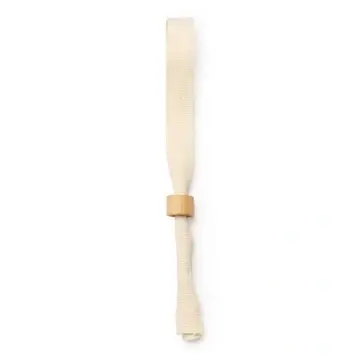 Natural cotton wristband with bamboo pressure clasp (non-transferable)